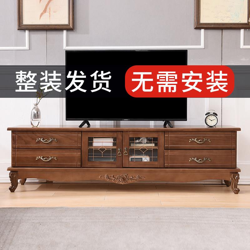 多层电视柜中古风收纳储物柜一体复古小户型家用客厅电视机茶几子