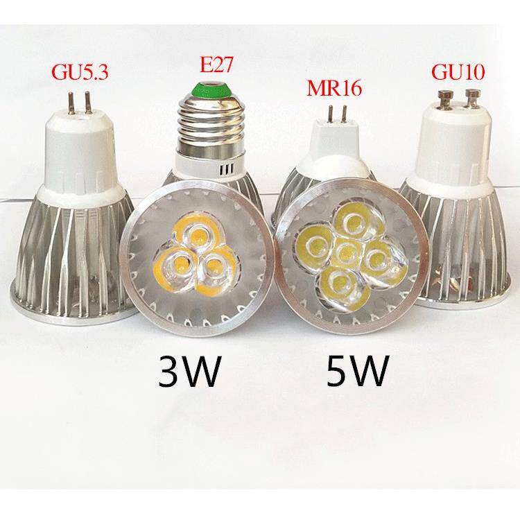 LED灯杯220V GU10插脚MR16射灯灯泡E27螺口GU5.3插针3W5W光源射灯