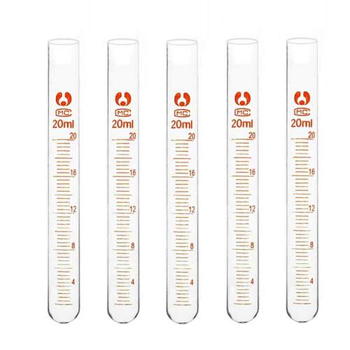刻度试管5ml10ml15ml20ml25ml50ml玻璃试管带刻度圆底试管 包邮