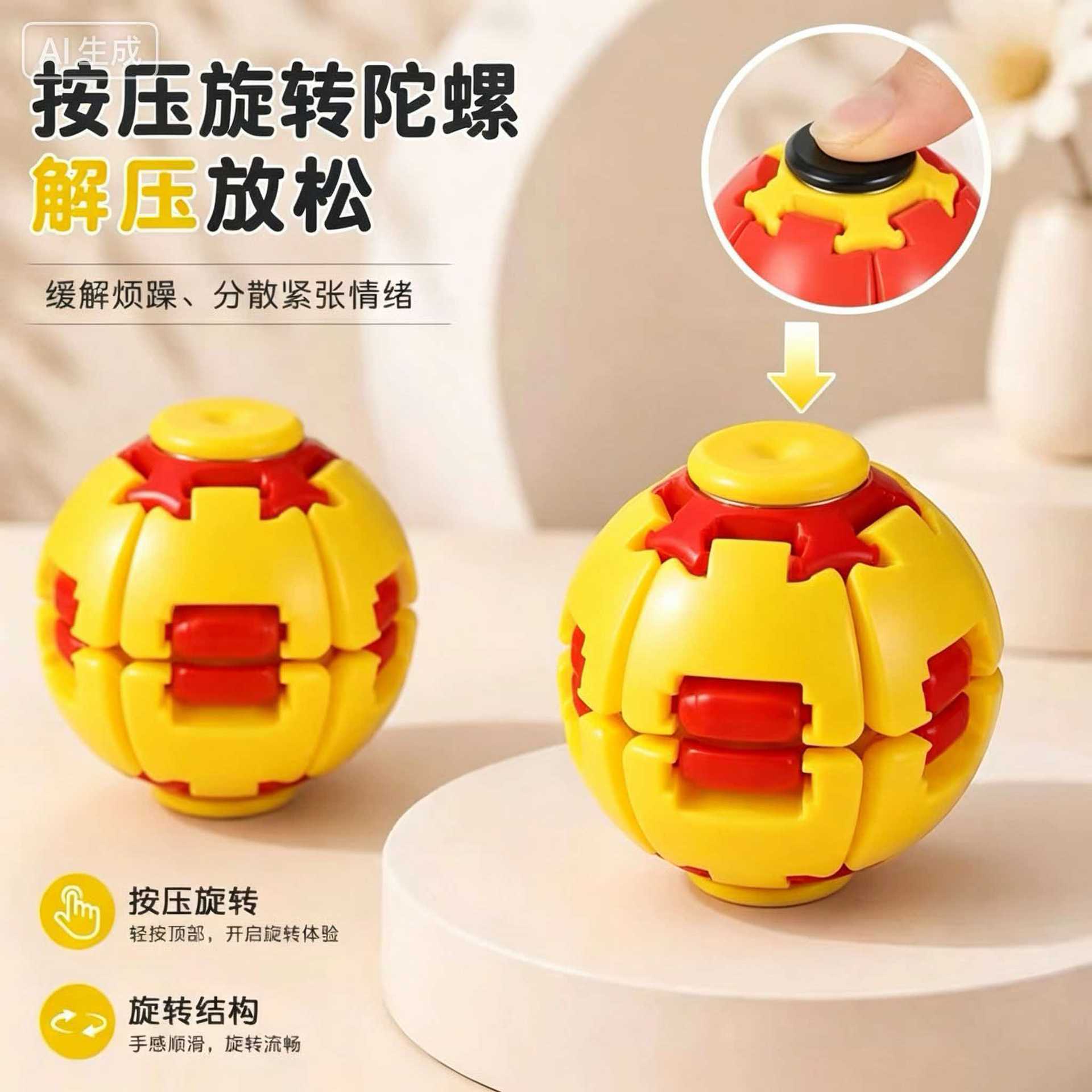 新品减压球按压旋转指尖陀螺益智创意/整蛊玩具