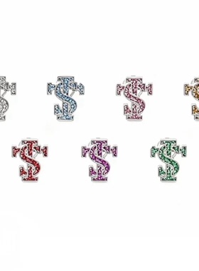 珐琅工艺STK闪粉珐琅耳金属字母