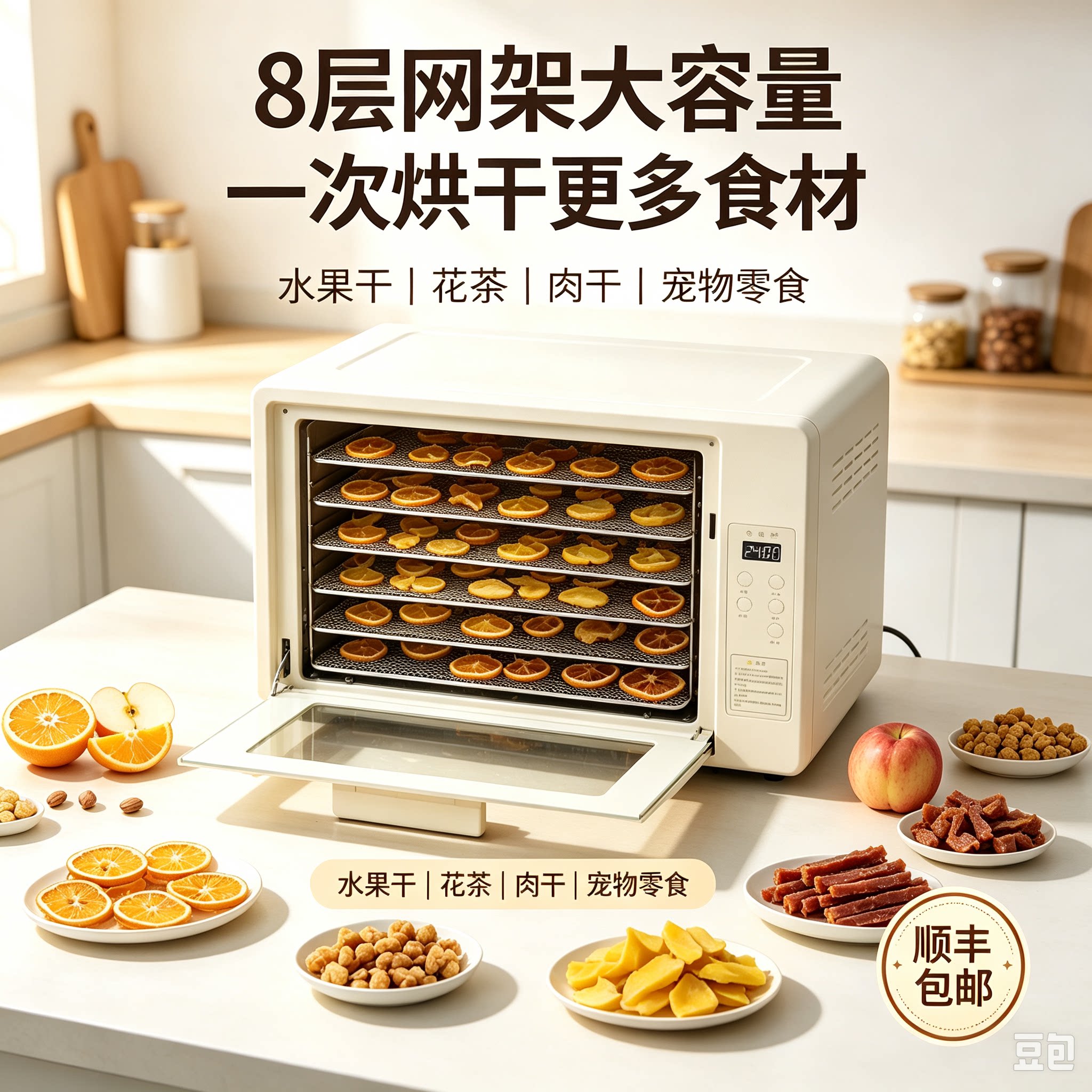 水果烘干机家用大容量自然风干箱