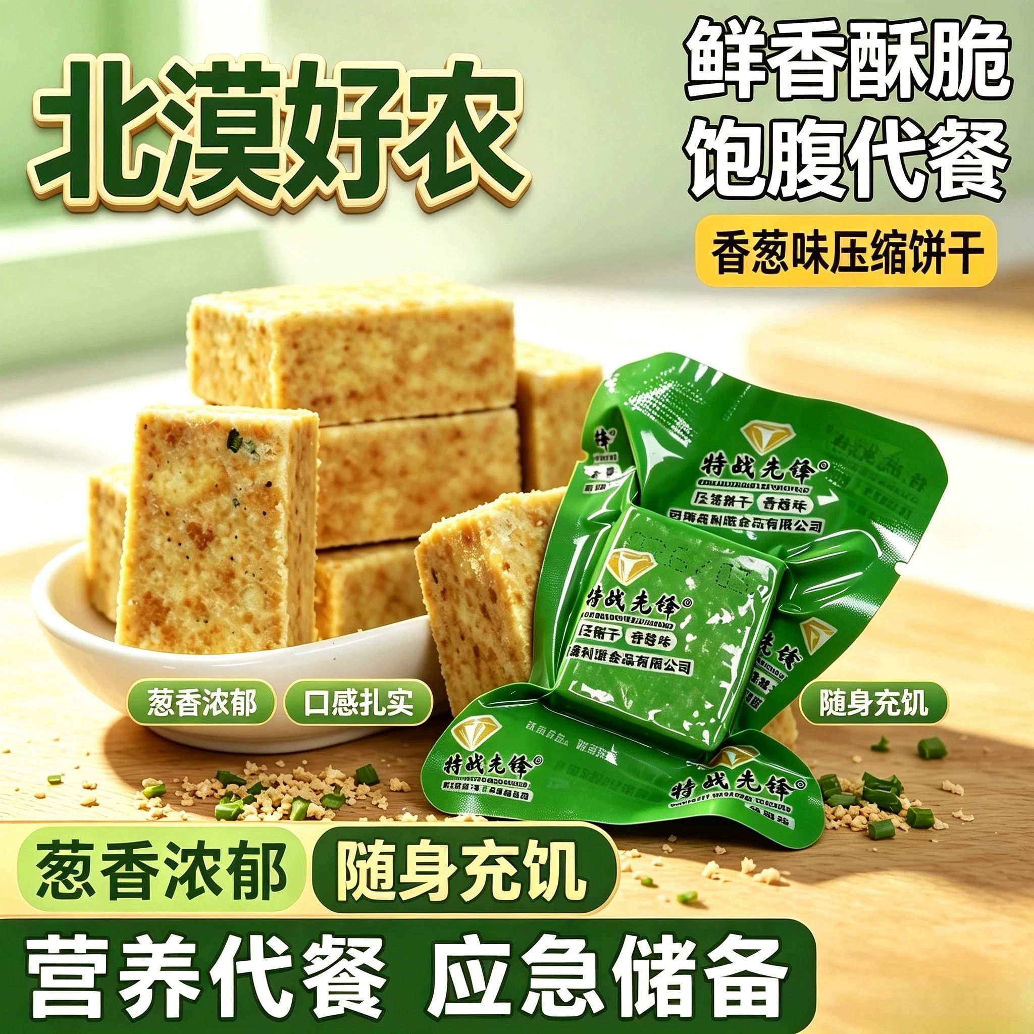 香葱味压缩饼干北漠好农新中式糕点耐饿独立小包户外糕点零食