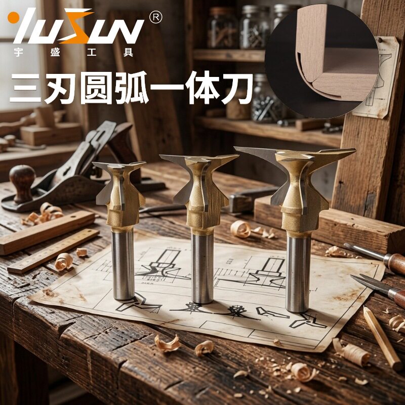 宇盛三刃圆弧一体刀折弯成型开槽木工铣刀刀具线条刀头雕刻刀修边