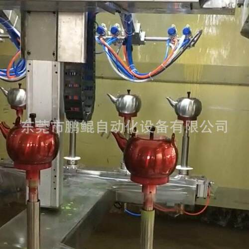 宜兴茶壶4枪6轴喷漆设备 茶具1出4全自动喷涂设备 喷油机厂家直销