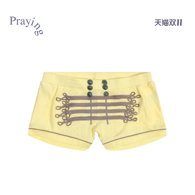 Praying Marching Band Shorts潮流复古女士黄色短裤 26秋季新款