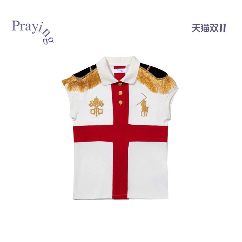 Praying Epulet Top 流苏设计女士白色无袖Polo衫26秋季新款