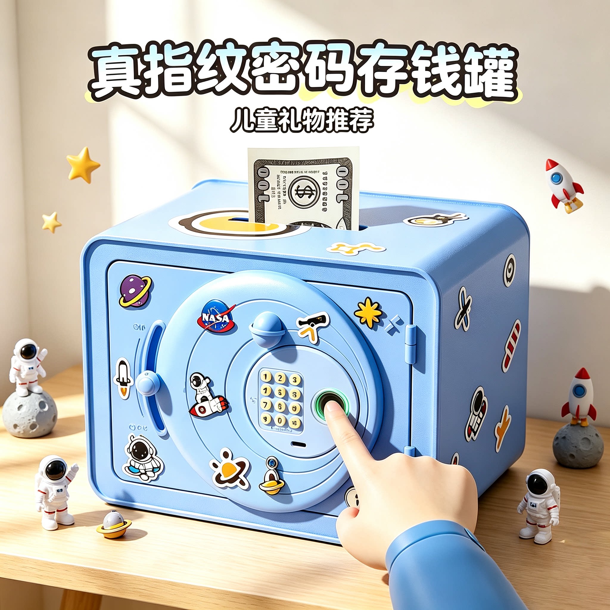 【真指纹新款存钱罐】