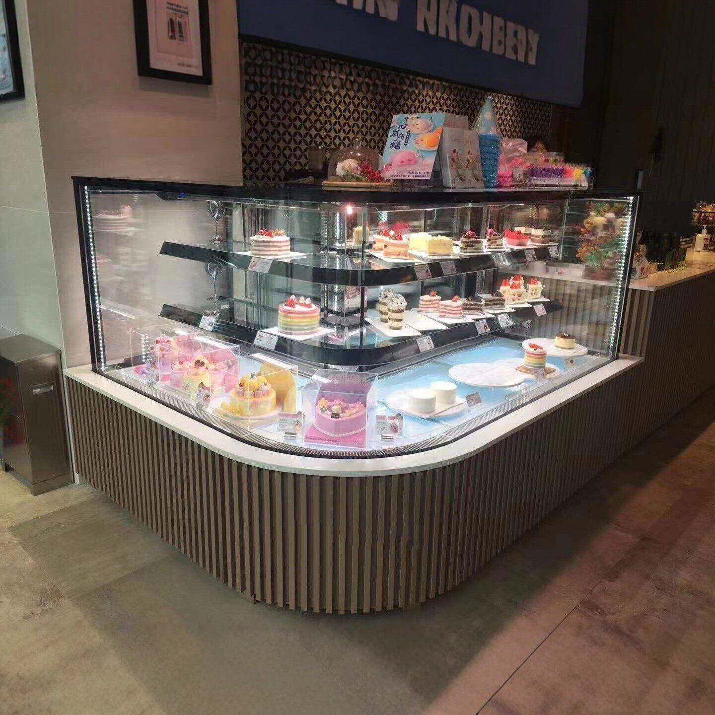 烘焙店蛋糕冷藏展示柜弧形甜品冰柜西点保鲜柜卧式风冷冰箱