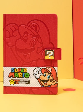 任天堂正版超级马里奥Pu皮A5压印笔记本Pyramid周边文具儿童礼物
