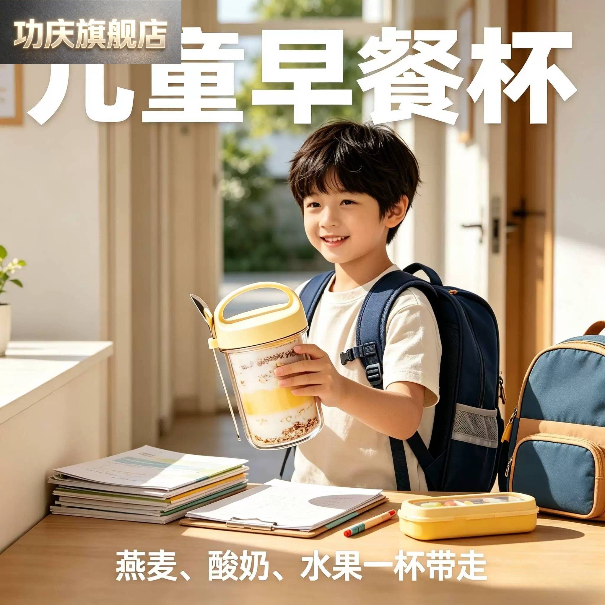早餐碗隔夜燕麦杯泡燕麦专用杯德国进口可携式酸奶杯带盖子子勺外图片