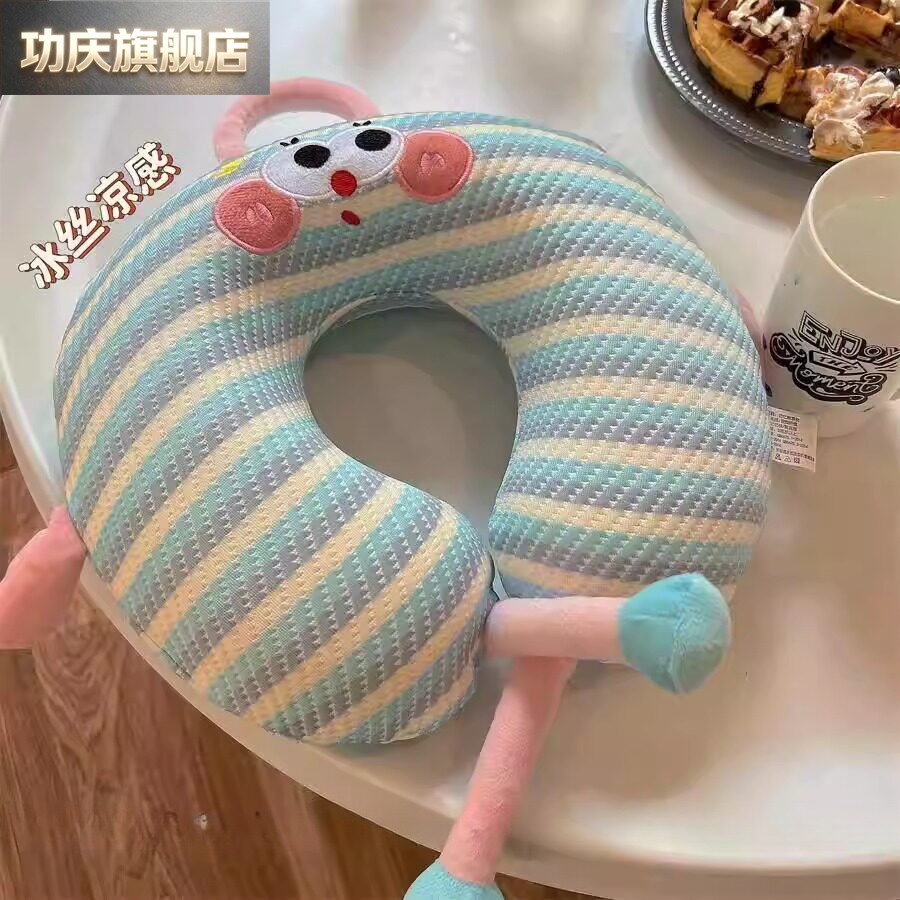冰丝u型枕记忆棉旅行枕可携式坐车长途睡觉高铁脖枕飞机护颈椎U枕图片