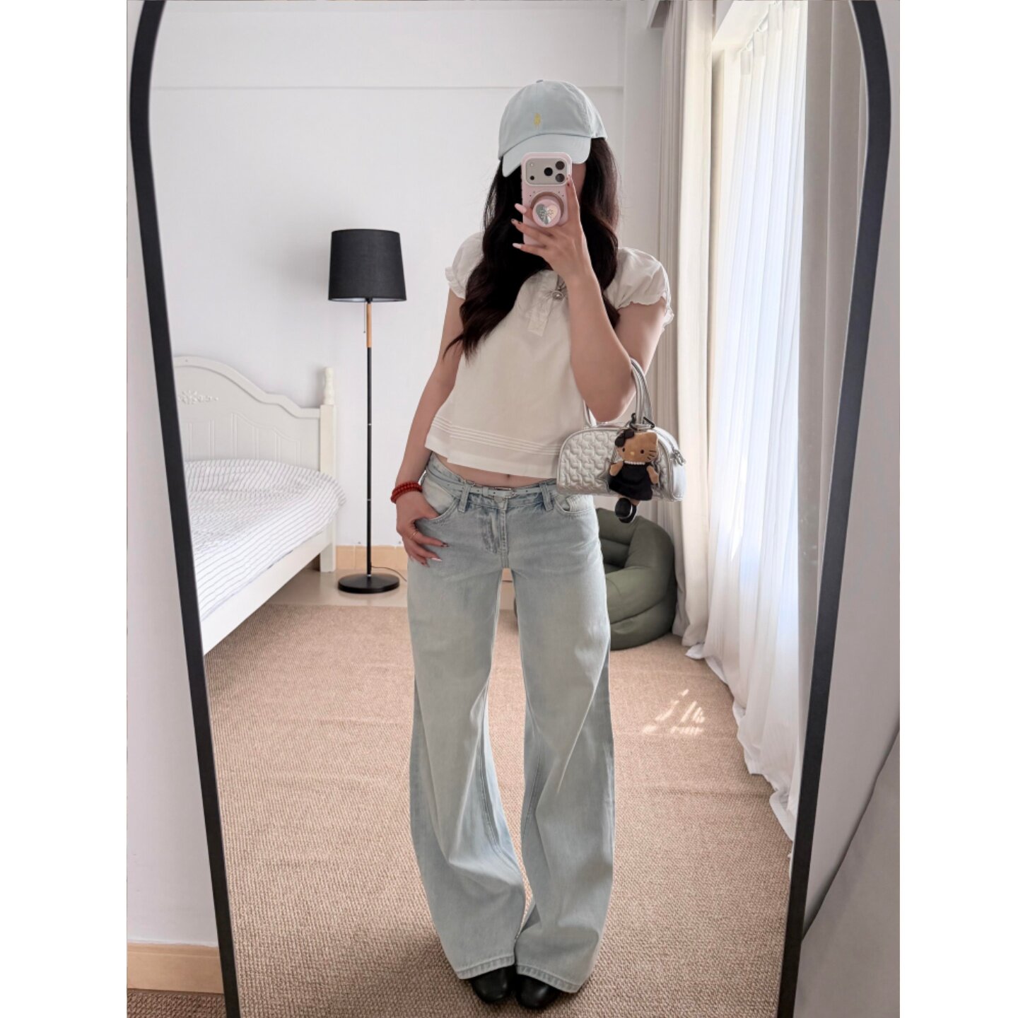 浅浅泛白牛低腰水洗牛仔裤女2026夏季新款美式复古百搭显瘦直筒裤