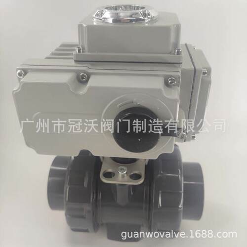 电动PVC球阀 Q911F-16S防腐蚀UPVC双由令承插活接螺纹塑料球阀
