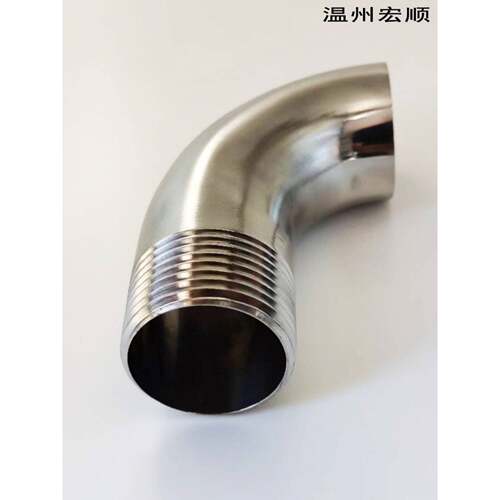 红顺304不锈钢焊接单头外丝弯头卫生级抛光弯头丝扣g螺纹水管接头