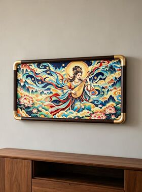 S2390新中式客厅餐厅玄关书房会客室挂画飞天琵琶仕女图2242