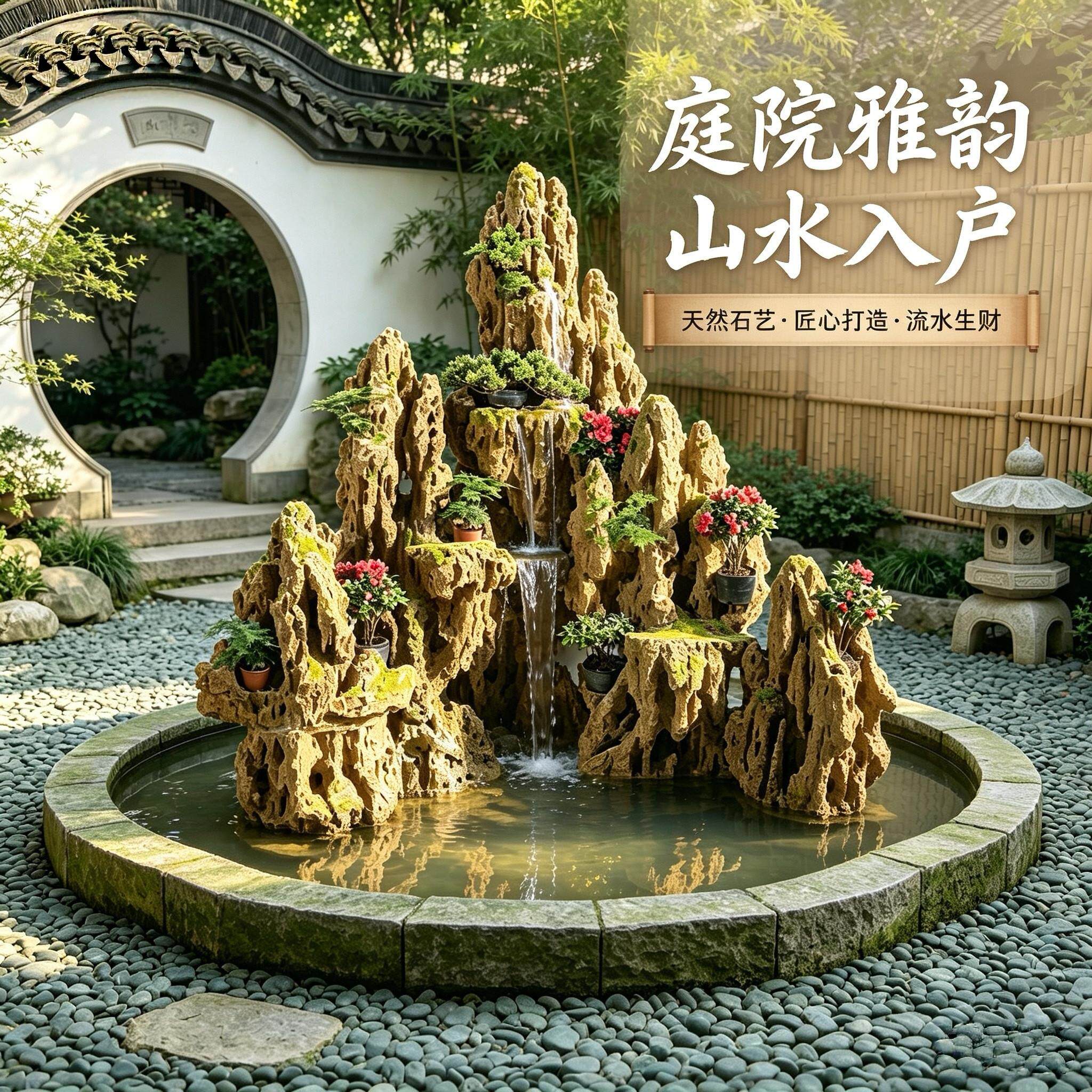 特价大型吸水石假山庭院上水石假山别墅鱼池景观石新中式室内假山