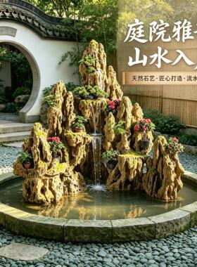特价大型吸水石假山庭院上水石假山别墅鱼池景观石新中式室内假山