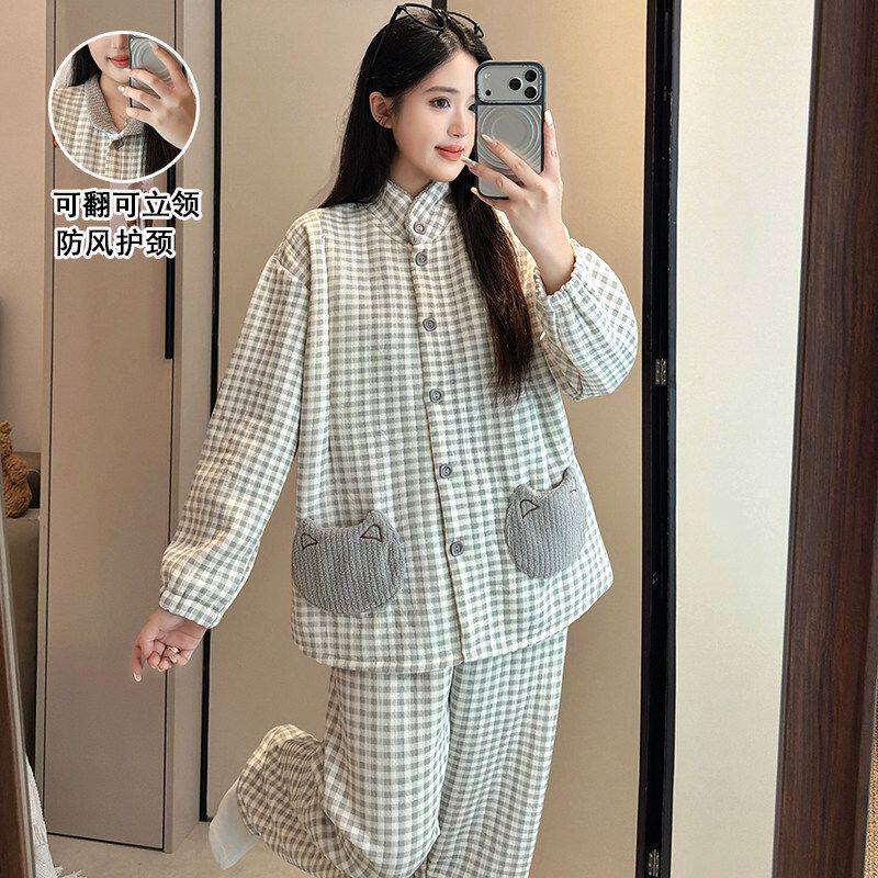 空气棉加厚孕妇哺乳月子服套装