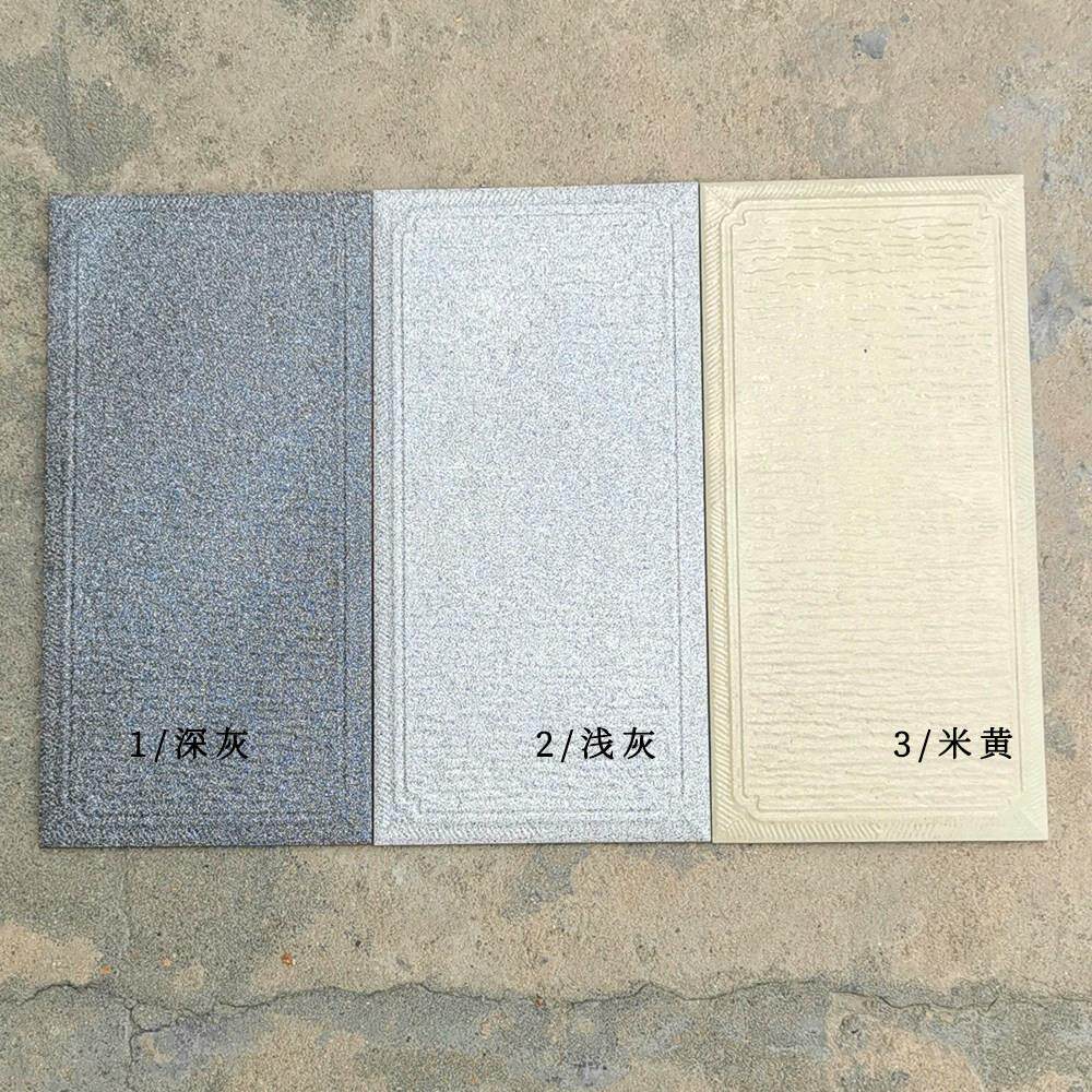农村老式釉面砖老款大块米黄灰色外贴瓷砖凹凸面线条外墙瓷砖2040