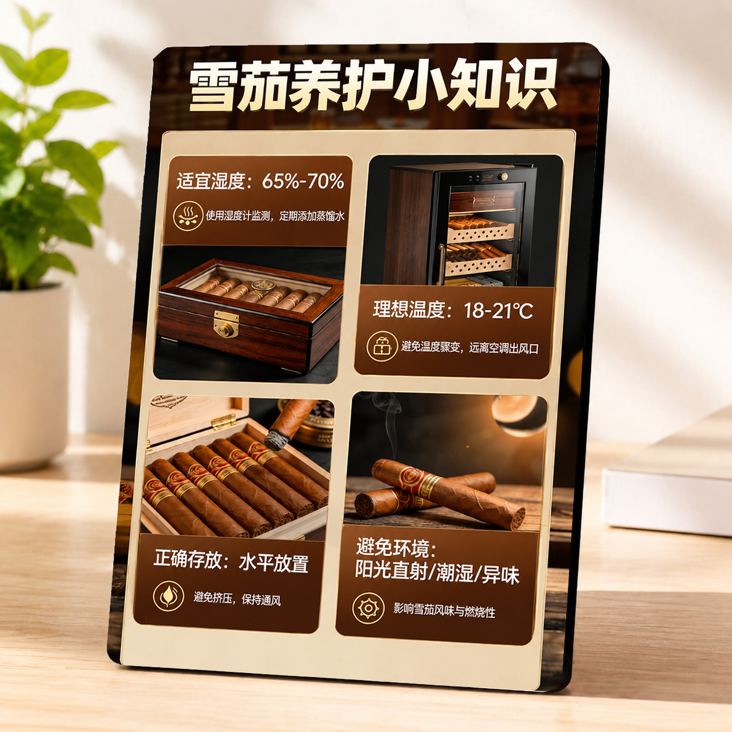 雪茄养护小知识雪茄会所店内摆件科普常识拉高门店专业度引流客源