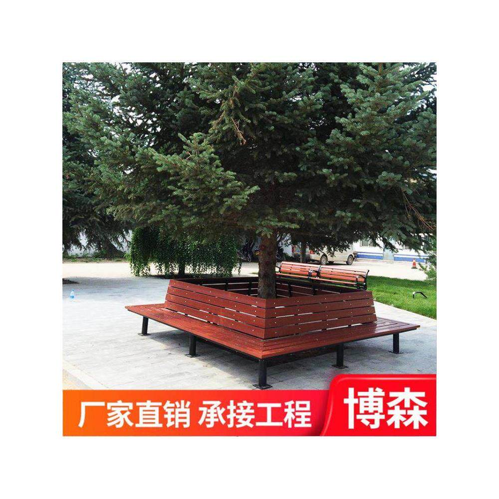 户外庭院花园座椅公园景区树凳实木圆树围椅防腐木围树椅