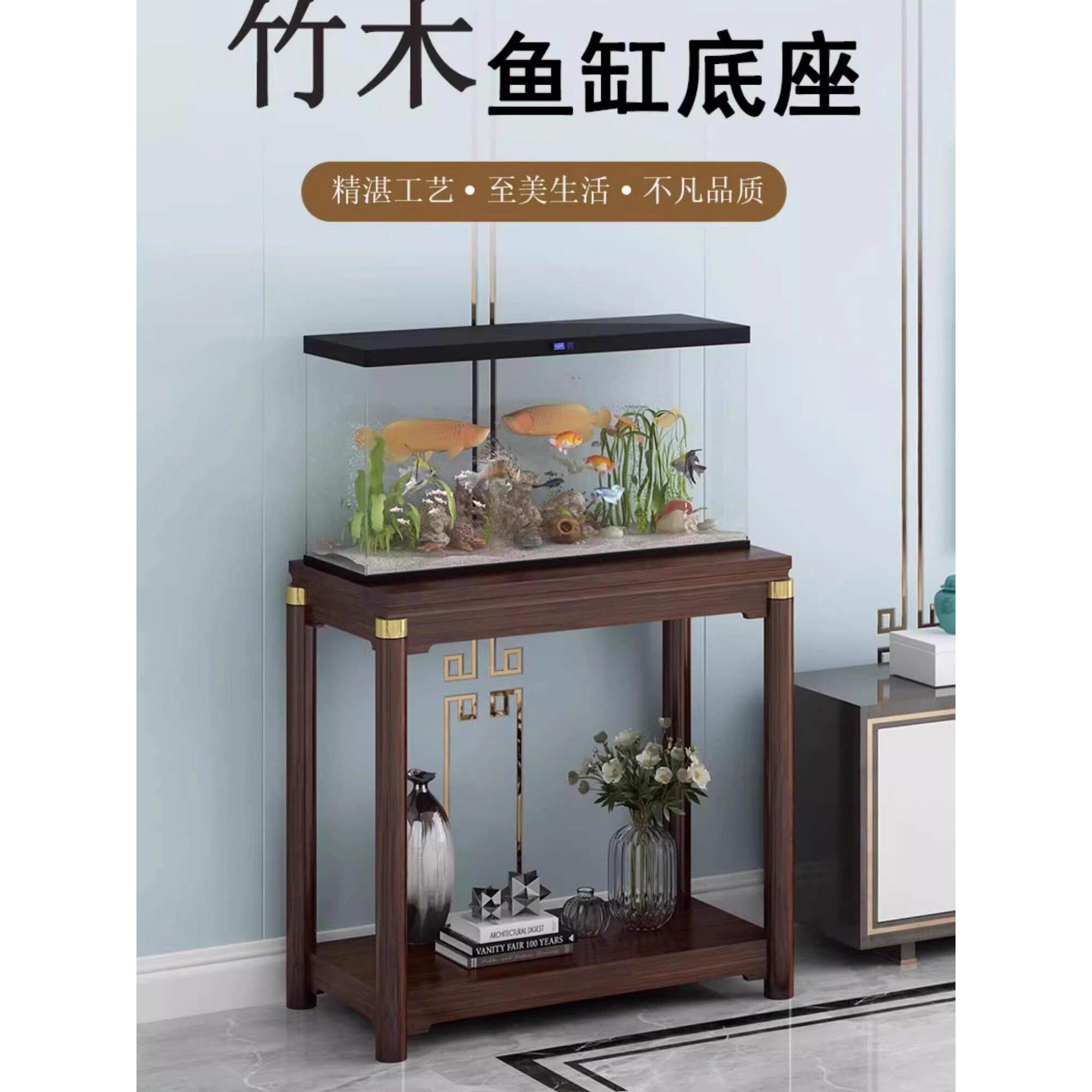 双层落地式鱼缸架子小型水族箱底柜超强承重家用客厅边几盆栽花架