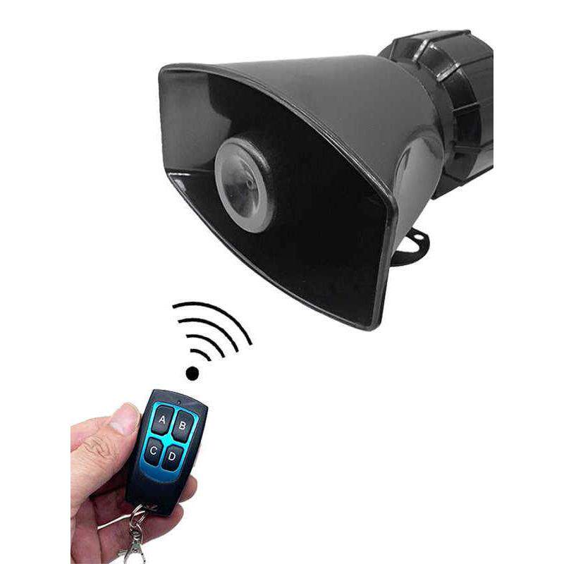 汽车报警器12V24V收割机扩音器摩托车喇叭放大喇叭汽车汽笛100W