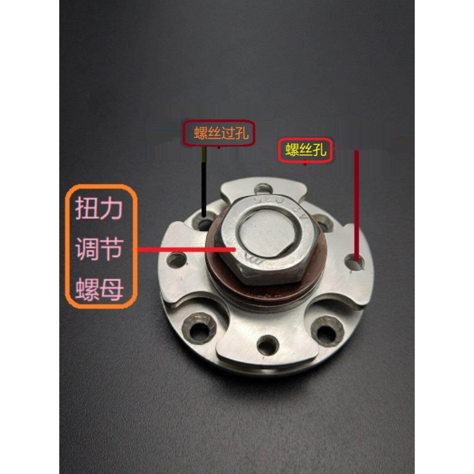 不锈钢圆盘任意停静音阻尼转轴摇臂关节支架铰炼扭力1-200KGF可调