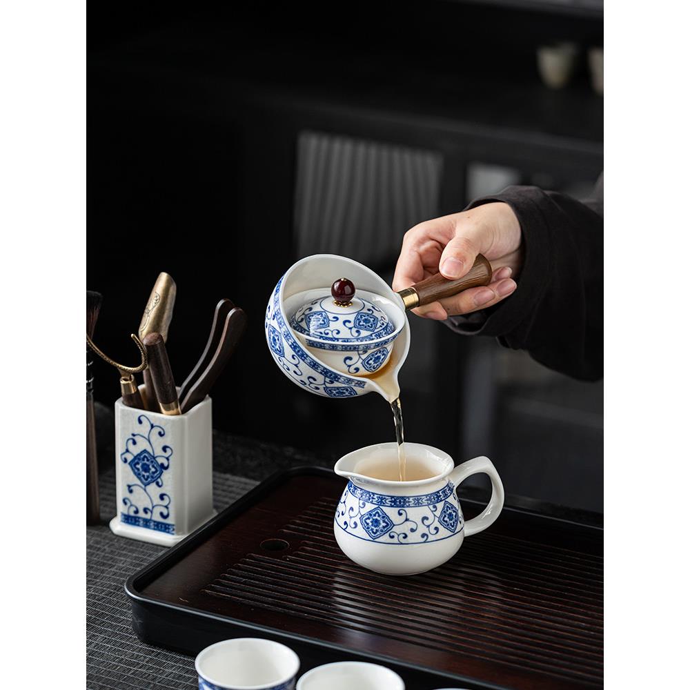 侧柄壶旅行茶具便携式套懒自动冲泡茶器旋转逍遥茶壶单壶