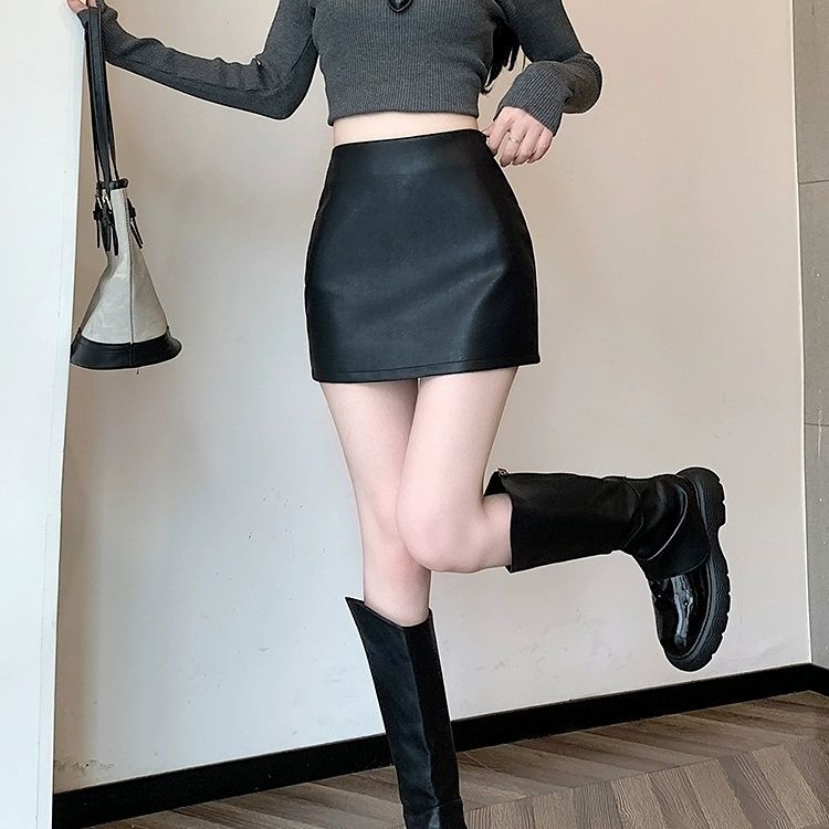 皮裙半身裙女秋冬2026新
