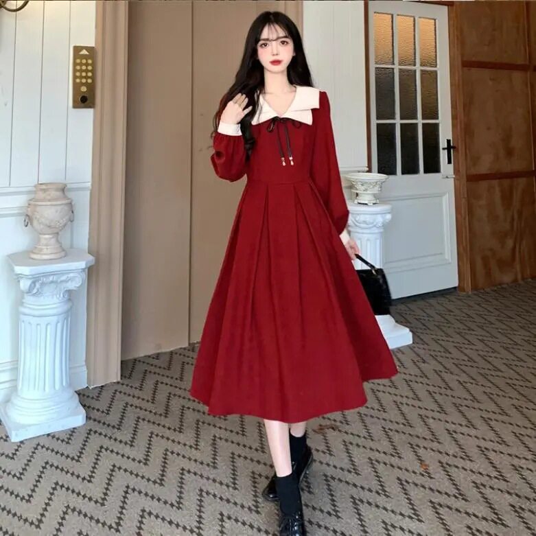 大码女装秋冬法式礼服连