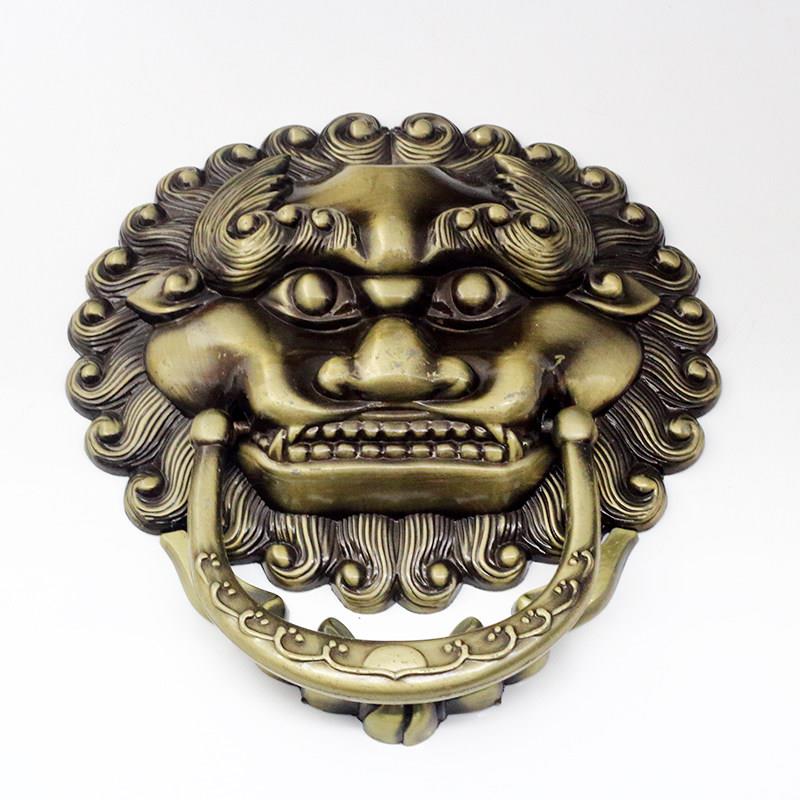 仿古铜纯铜兽头门环狮子头虎头拉手麒麟大门把手老式木门合金拉环