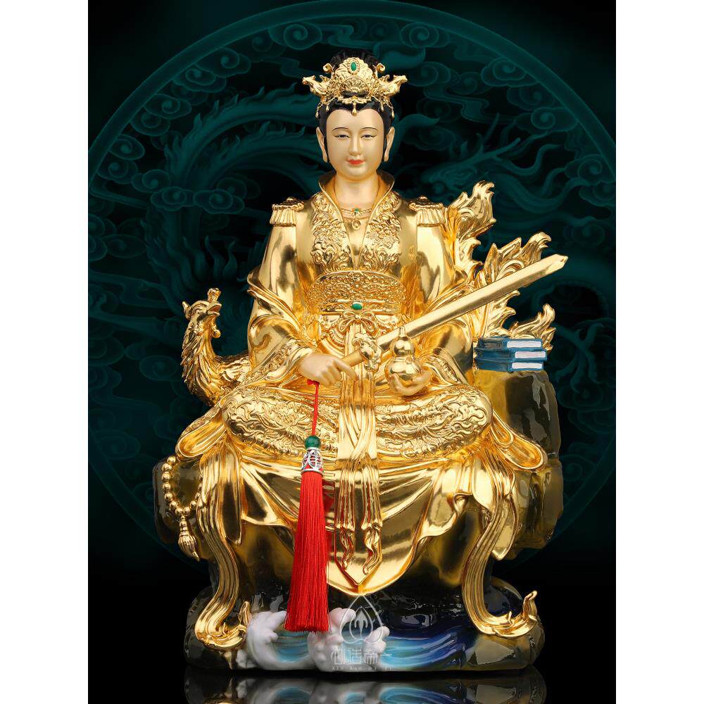 九天玄女铜像九天玄女娘娘神像金身纯铜供奉九天玄母九天圣母摆件