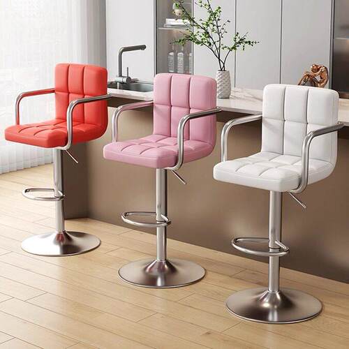 吧台椅子家用简约舒适酒吧椅旋转可升降椅现代带靠背高脚凳吧台凳