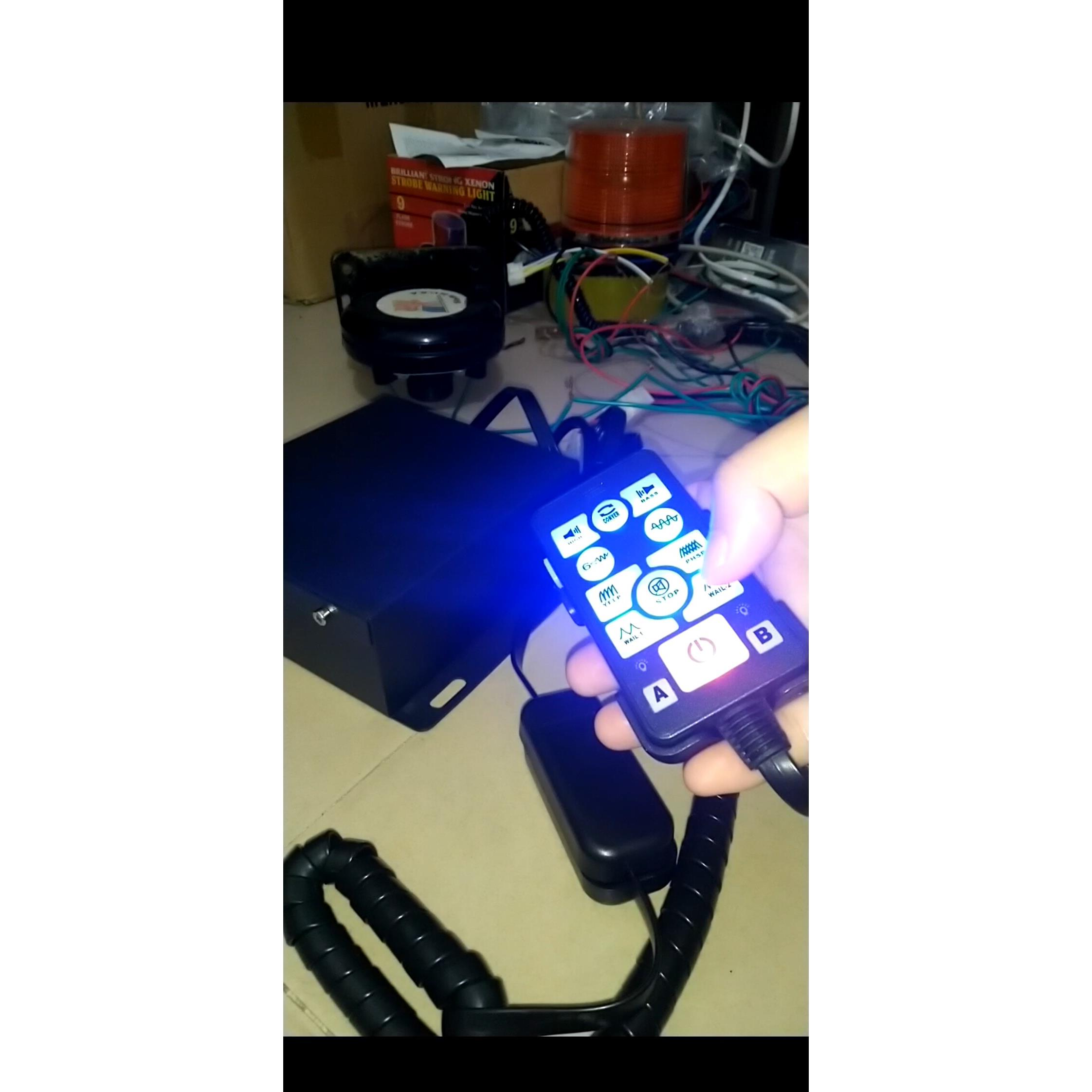 SA车载警报器喇叭有线 线遥控200W400W汽车警报器喇叭带喊话12V包