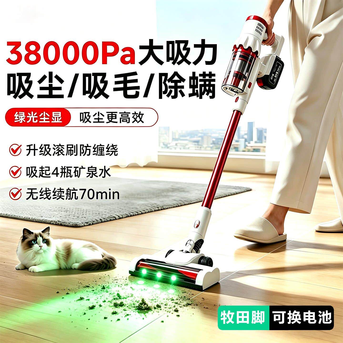 无线锂电吸尘器车载家用大吸力装修大功率强力小型手持清洁吸尘机