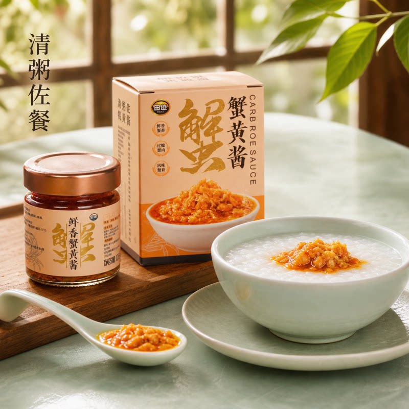 田迹蟹黄酱鲜蟹现熬蟹膏蟹肉料足图片