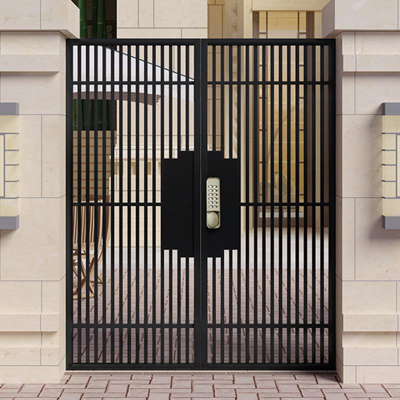 铝合金铁艺不锈钢别墅庭院大门新中式院子门户外花园门防盗栅栏门
