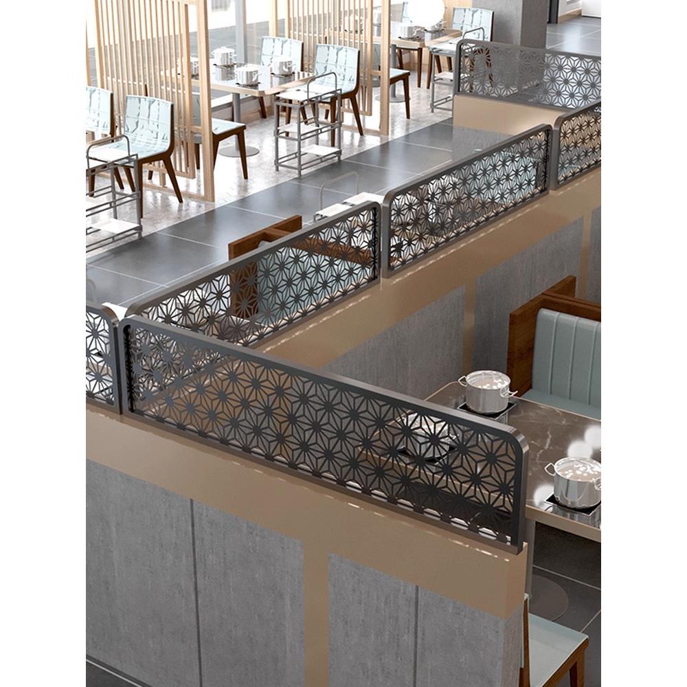 餐饮卡座隔断围栏饭店火锅店铁艺镂空屏风玻璃装饰加高矮栅栏
