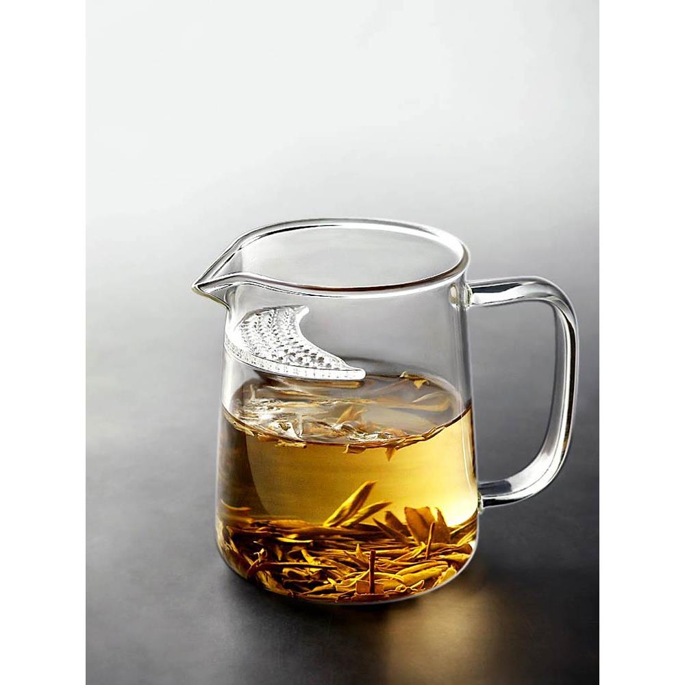 九土耐热月牙过滤公道杯泡茶杯茶杯茶漏一体茶具月牙公道杯绿茶