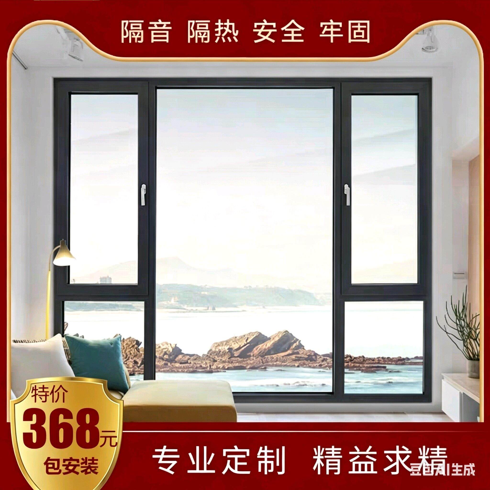 成都断桥铝合金门窗定制平开窗纱一体推拉隔音系统窗封阳台落地窗