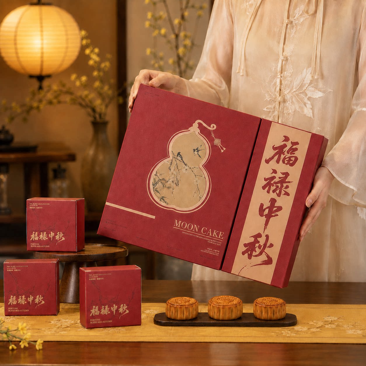 中秋月饼礼盒包装盒月饼礼盒8个装中秋月饼礼盒6粒装新款月饼礼盒