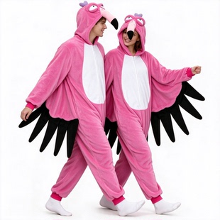 Onesie 火烈鸟连体衣家居服 法兰绒卡通睡衣 角色扮演服 Flamingo