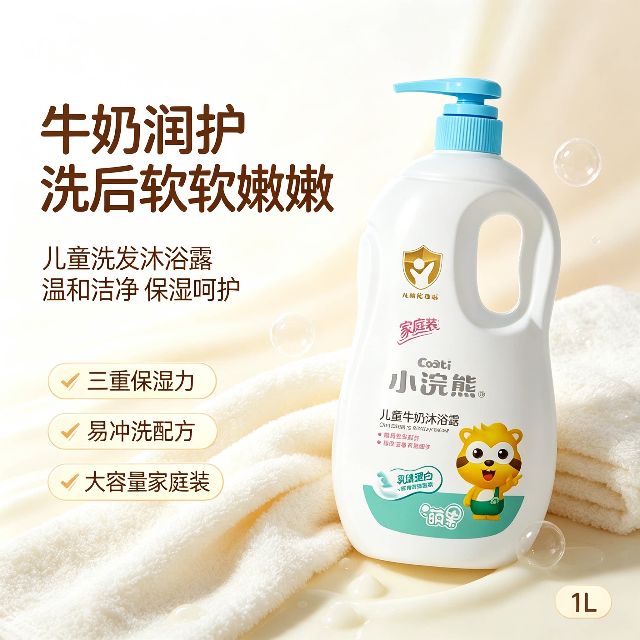 儿童牛奶蛋白温和洁净沐浴露