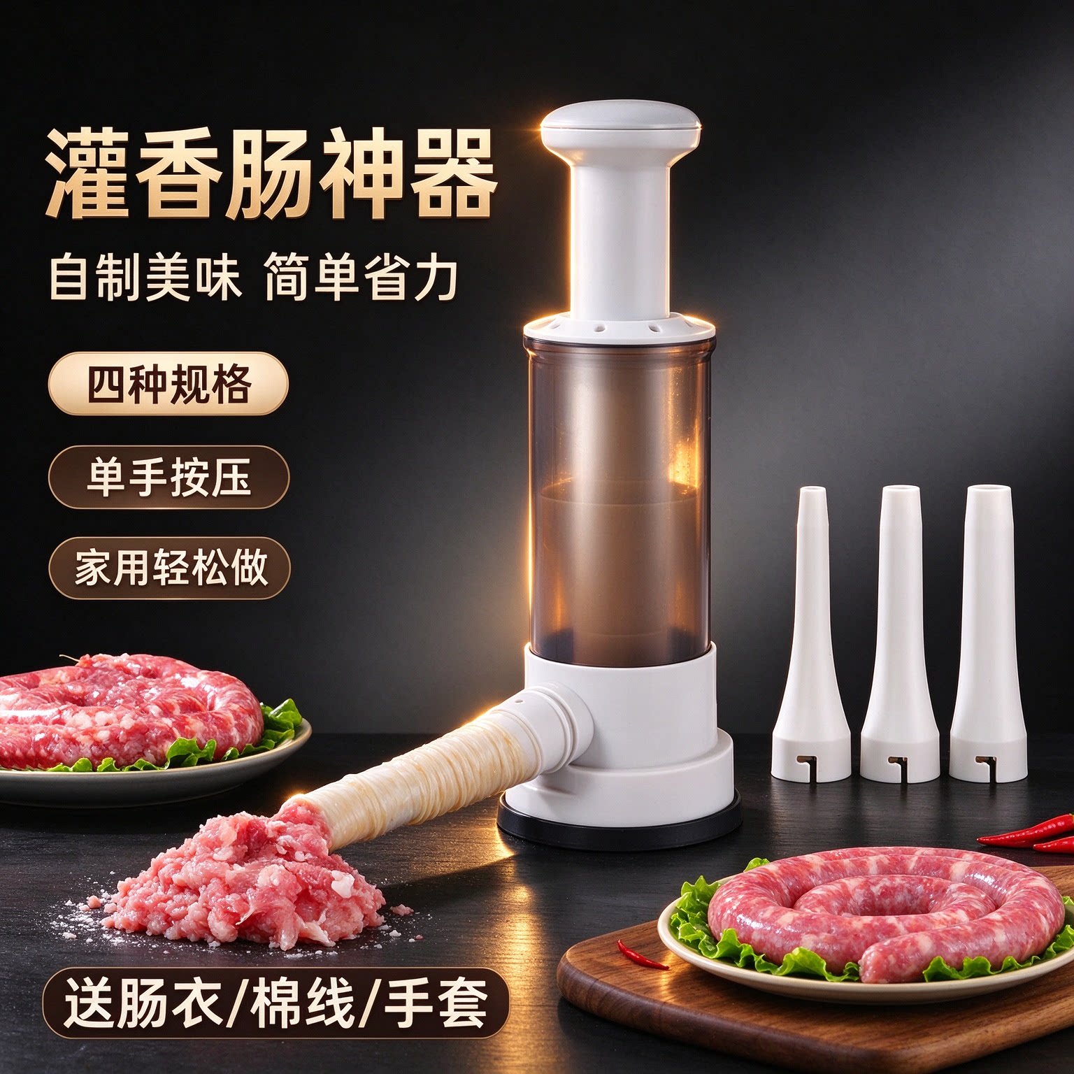 新款家用香肠腊肠神器手工肉肠灌肠器灌肠机带肠衣全套工具CL