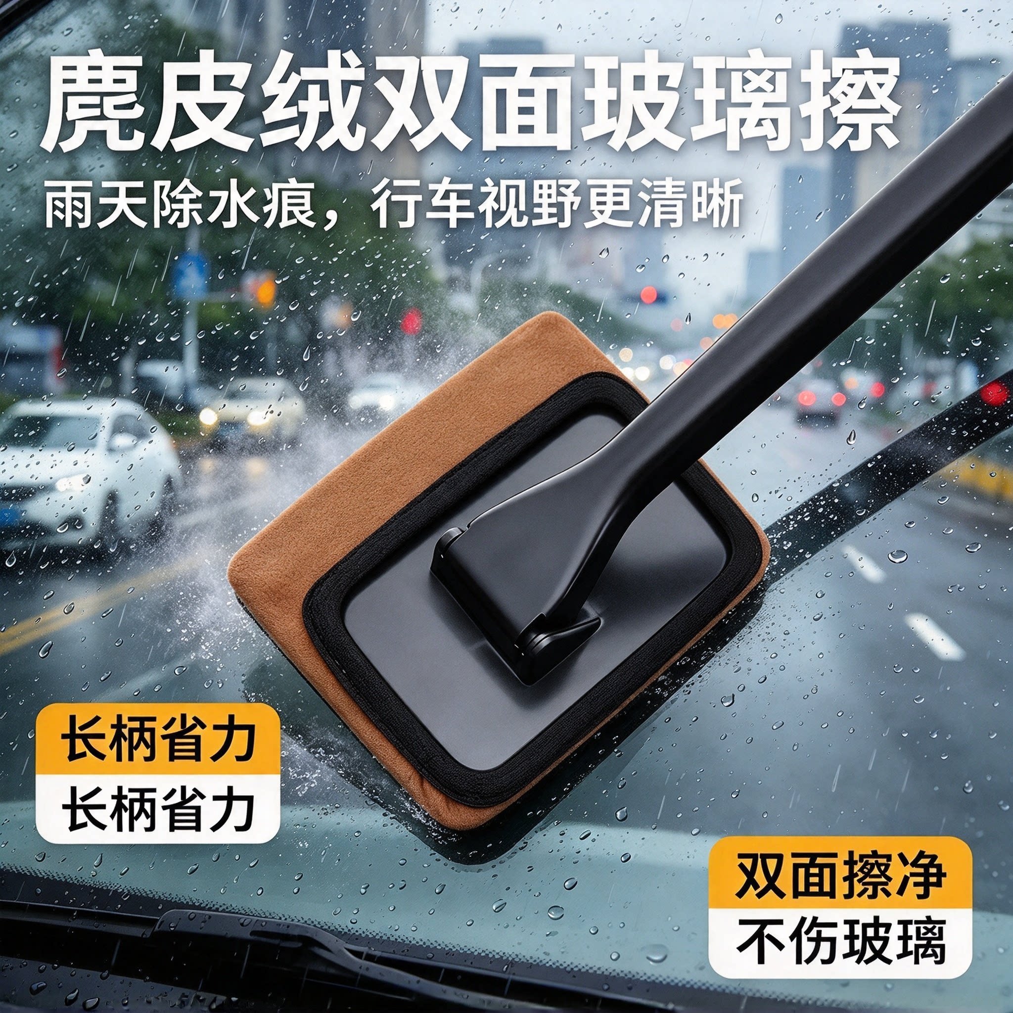 【到手三件套】车用挡风玻璃清洁刷车窗除尘除水擦车神器清洁刷YL