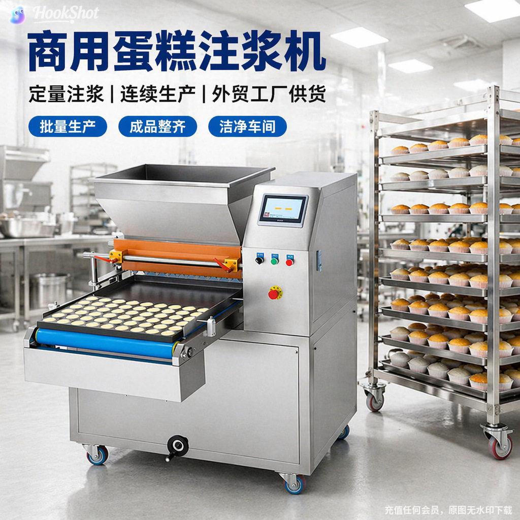 定量蛋糕填充机全自动纸杯蛋糕整盘蛋糕注浆机慕斯泡芙填充机