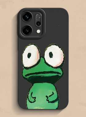 大眼小蛙opponova15手机壳findx9个性一加15新款真我液态reamlegt6软v30硅胶Ace男女Neo款se3保护套ultra超薄