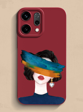 水彩短发女opponova15手机壳findx9个性一加15新款真我液态reamlegt6软v30硅胶Ace男女Neo款se3保护套ultra薄